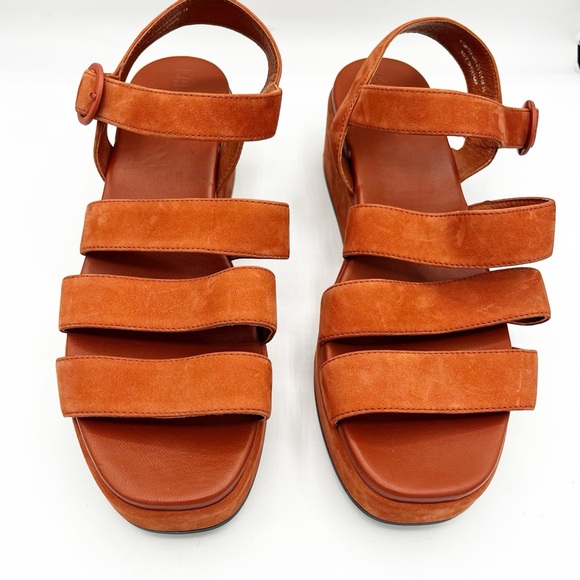 Camper Misia Suede Leather Strappy Plaform Sandal Burnt Orange Size 41/ 11 - Picture 3 of 10
